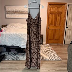 A New Day Brown Animal Print Maxi Dress